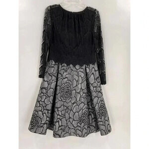 Polin Dress Black and Gray Lace Dress Gorgeous Tag States 3 Fits Larger EUC